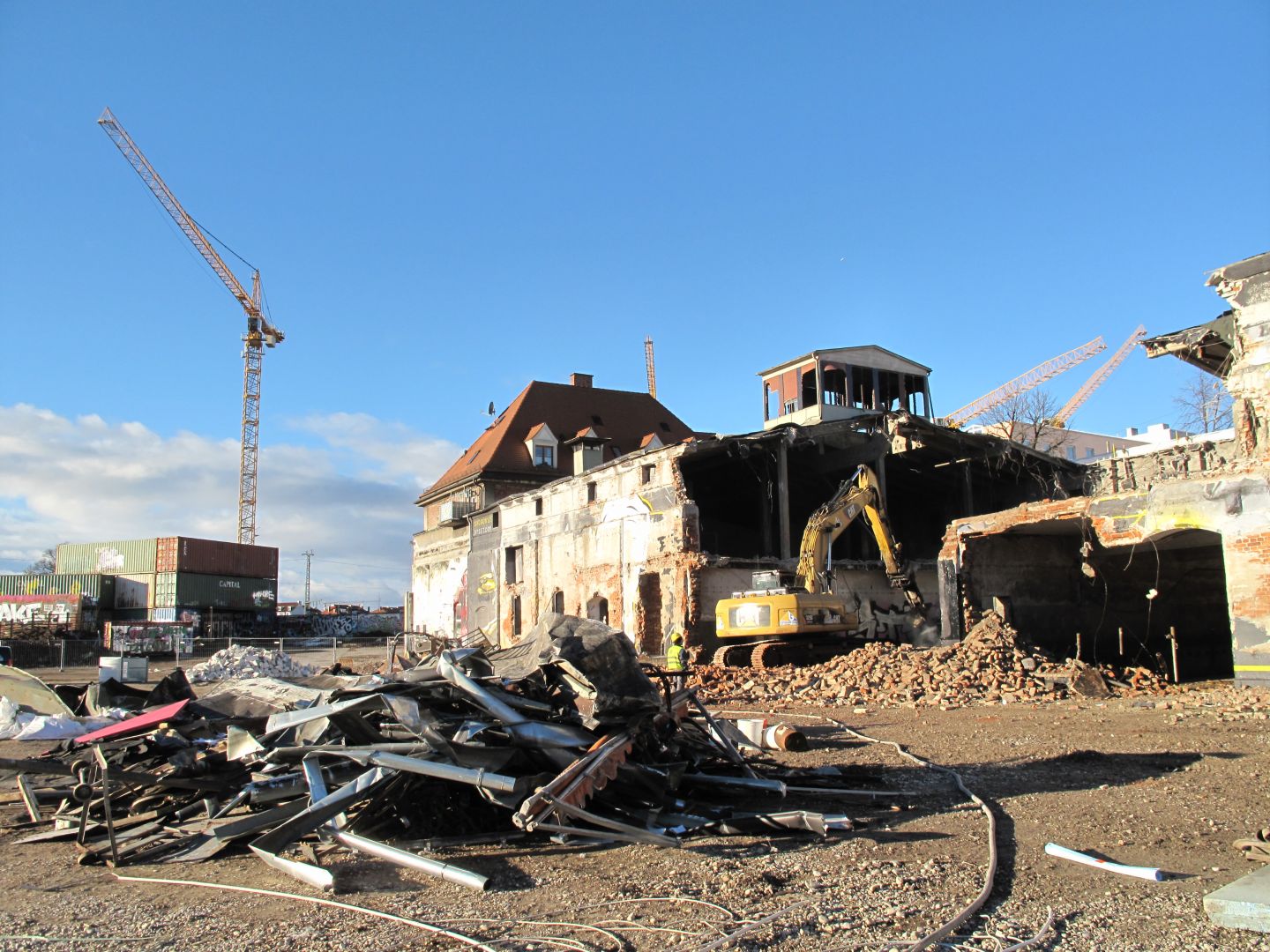 Ein Foto der Baustelle des neuen Volkstheaters in der Tumblingerstraße 29.