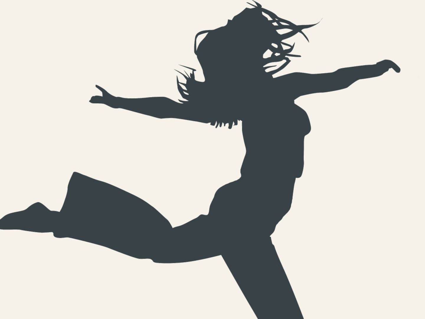 Die Silhouette einer tanzenden Frau.