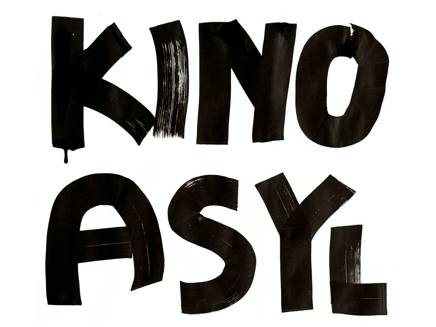 Schwarze Schrift auf weißem Hintergrund: "Kinoasyl"