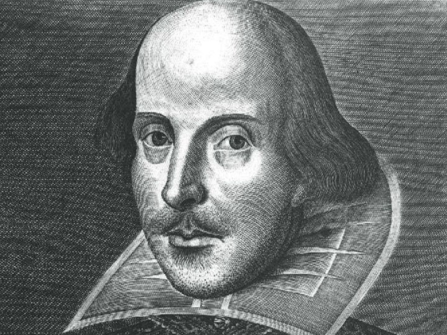 Ein Schwarz-Weiß-Foto von William Shakespeare