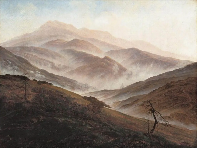 Riesengebirgslandschaft mit aufsteigendem Nebel (c) Caspar David Friedrich